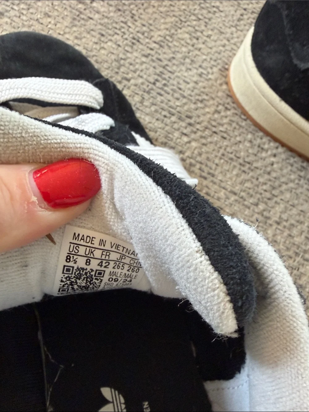 adidas Campus Black Suede Sneakers with White Stripes